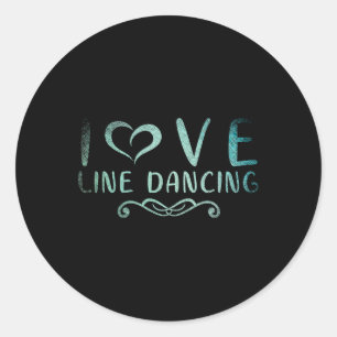 Ik hou van Line Dancing Line Dance 1 Ronde Sticker