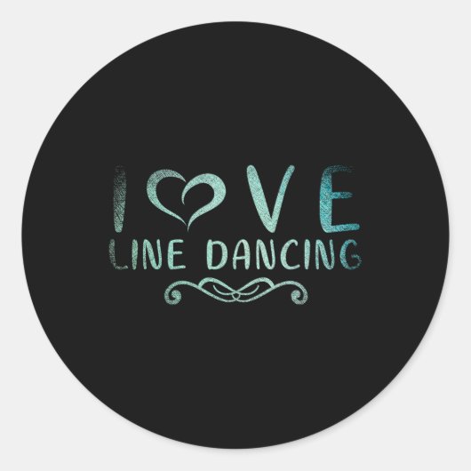 Ik hou van Line Dancing Line Dance 1 Ronde Sticker (Voorkant)