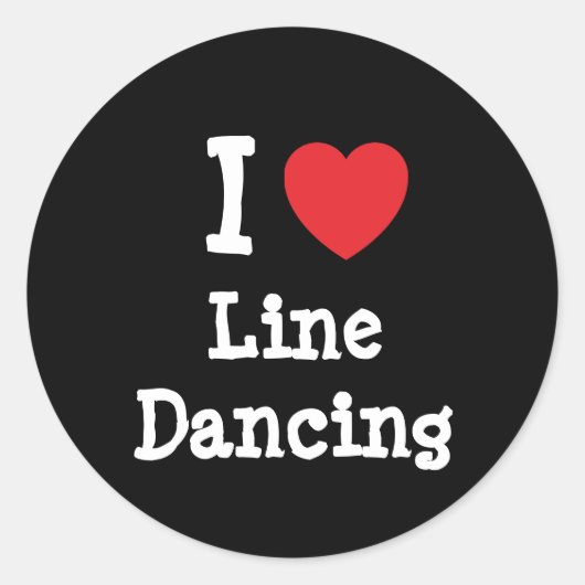 Ik hou van Line Dansend hart aangepast Ronde Sticker (Voorkant)