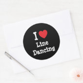 Ik hou van Line Dansend hart aangepast Ronde Sticker (Envelop)