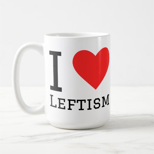 Ik hou van linksisme koffiemok (Links)