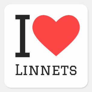 Ik hou van linnetten vierkante sticker