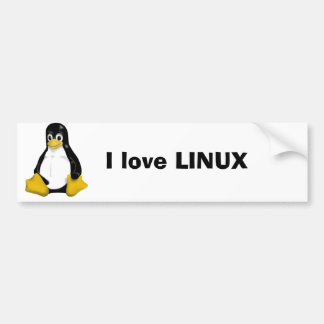 Ik hou van LINUX Bumpersticker