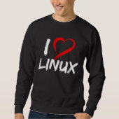 Ik hou van Linux met Hart Pinguïn Tux Open Source Trui (Voorkant)