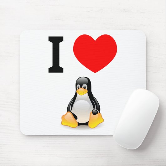 Ik hou van Linux Muismat (Met muis)