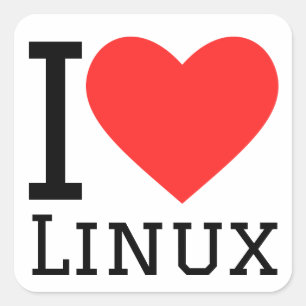 Ik hou van linux vierkante sticker