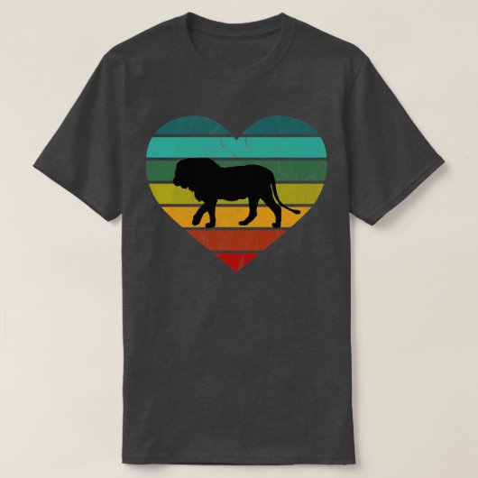 Ik hou van Lion Retro Heart T-shirt (Design voorkant)