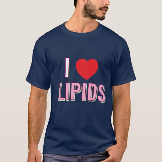 Ik hou van lipiden T-shirt (Voorkant)