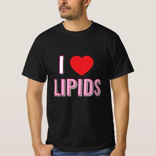 Ik hou van lipiden T-shirt (Voorkant)
