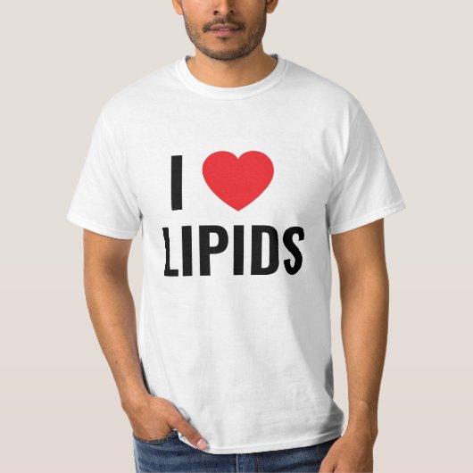 Ik hou van lipiden T-shirt (Voorkant)