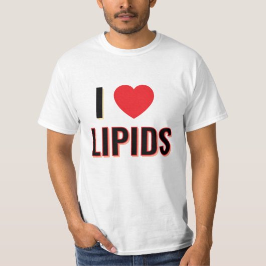 Ik hou van lipiden T-shirt (Voorkant)