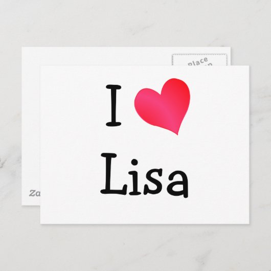 Ik hou van Lisa Briefkaart (Voorkant / Achterkant)