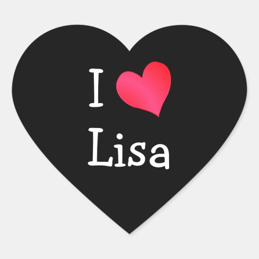 Ik hou van Lisa hart Sticker (Voorkant)