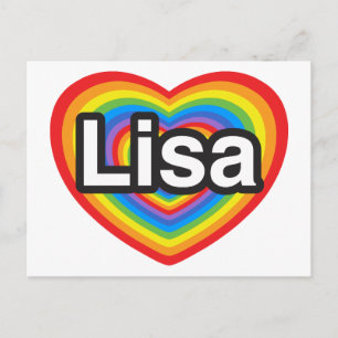 Ik hou van Lisa. Ik hou van je Lisa. Hart Briefkaart
