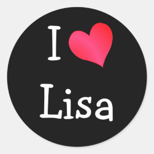 Ik hou van Lisa Ronde Sticker