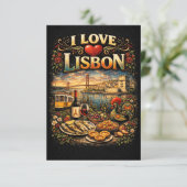 Ik hou van Lissabon Bedankkaart (Staand voorkant)