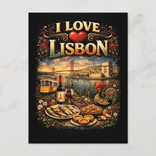 Ik hou van Lissabon Briefkaart (Voorkant)