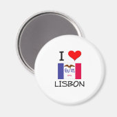 Ik hou van LISSABON Iowa Magneet (Voorkant / Achterkant)