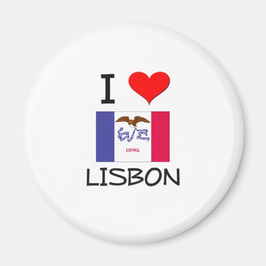 Ik hou van LISSABON Iowa Magneet (Voorkant)