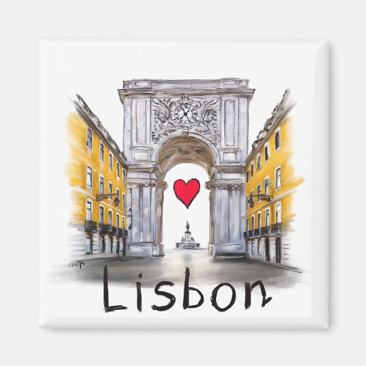 Ik hou van Lissabon Magneet (Voorkant)