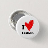 Ik hou van Lissabon Ronde Button 3,2 Cm (Voorkant /achterkant)