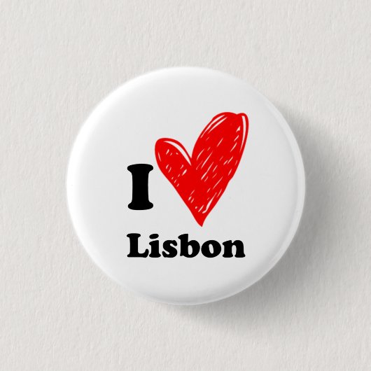 Ik hou van Lissabon Ronde Button 3,2 Cm (Voorkant)