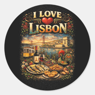 Ik hou van Lissabon Ronde Sticker