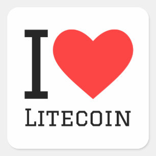Ik hou van litecoin vierkante sticker