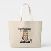 Ik hou van literatuur en katten" Togs Design Grote Tote Bag (Achterkant)