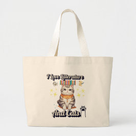 Ik hou van literatuur en katten" Togs Design Grote Tote Bag