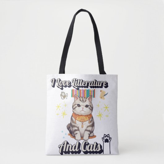 Ik hou van literatuur en katten" Togs Design Tote Bag (Voorkant)