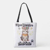 Ik hou van literatuur en katten" Togs Design Tote Bag (Achterkant)