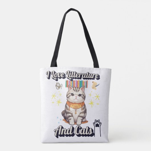 Ik hou van literatuur en katten" Togs Design Tote Bag (Achterkant)