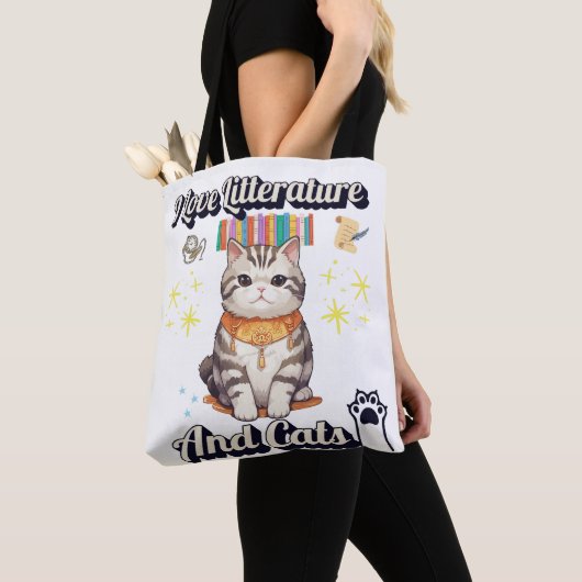 Ik hou van literatuur en katten" Togs Design Tote Bag (Dichtbij)