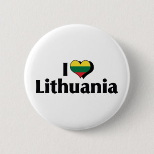 Ik hou van Litouwen Vlag Ronde Button 5,7 Cm