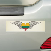 Ik hou van Litouwen - vleugels Bumpersticker (Op auto)
