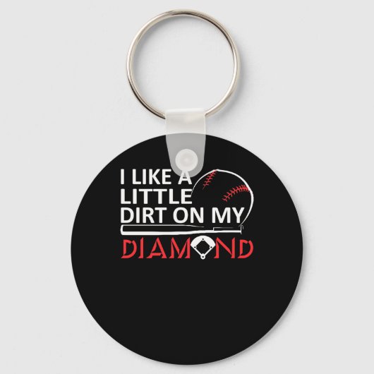 Ik hou van Little Dirt My Diamonds Baseball Sleutelhanger (Voorkant)