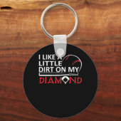Ik hou van Little Dirt My Diamonds Baseball Sleutelhanger (Voorkant)