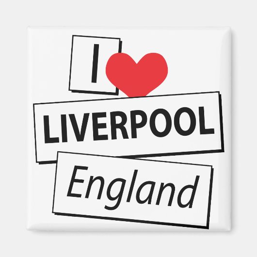 Ik hou van Liverpool Engeland Magneet (Voorkant)