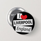 Ik hou van Liverpool Engeland Ronde Button 5,7 Cm (Voorkant /achterkant)