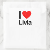 ik hou van livia rechthoekige sticker (Tas)