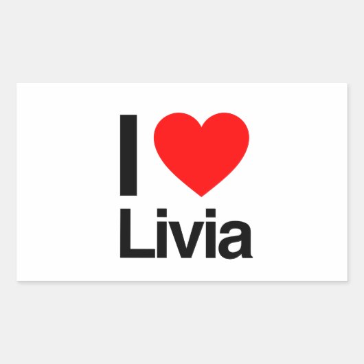 ik hou van livia rechthoekige sticker (Voorkant)