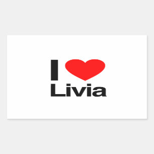 ik hou van livia rechthoekige sticker