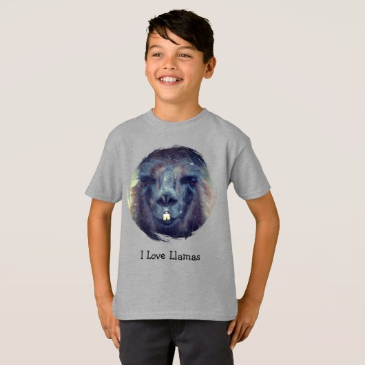 Ik hou van Llama's Boerderij Dier T-shirt (Voorkant volledig)