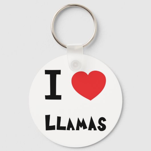 Ik hou van Llamas Sleutelhanger (Voorkant)