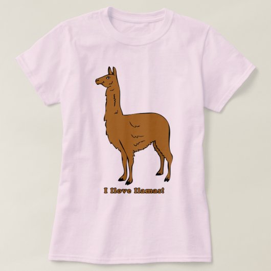 Ik hou van Llamas. T-shirt (Design voorkant)