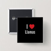 Ik hou van Llamas Vierkante Button 5,1 Cm (Voorkant /achterkant)