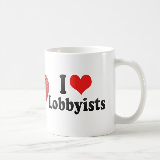 Ik hou van lobbyisten koffiemok (Rechts)
