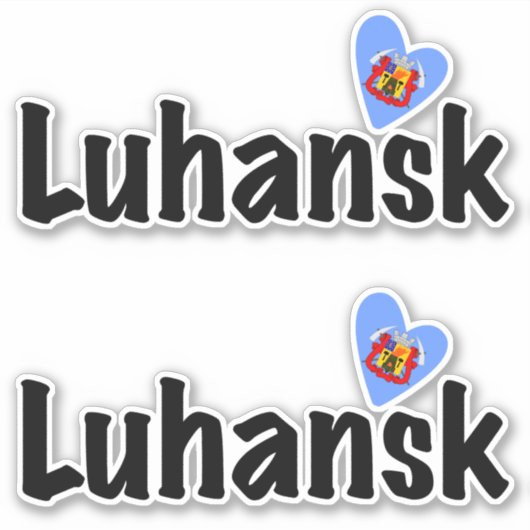 Ik hou van Loehansk, Oekraïne Sticker (Voorkant)
