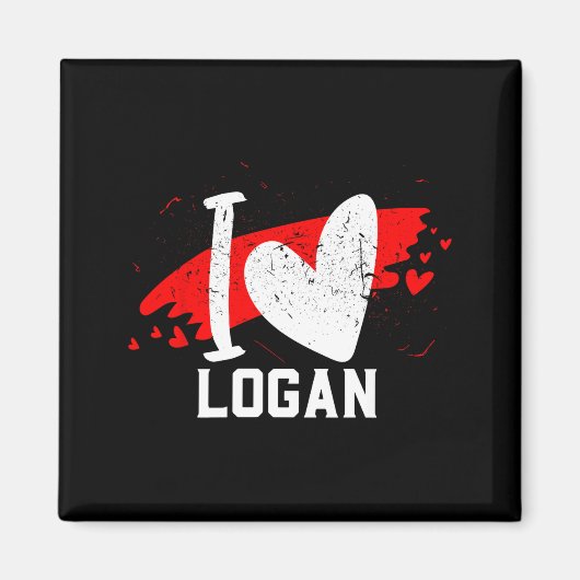 Ik hou van Logan Ik Hart Logan Magneet (Voorkant)